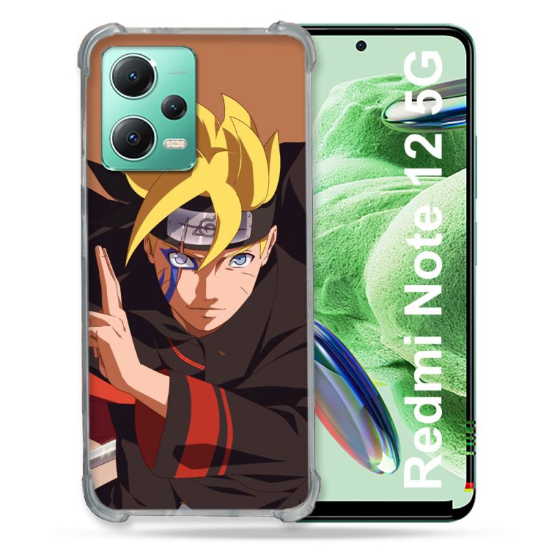 Coque Renforcée En Verre Trempé Pour Xiaomi Redmi Note 12 5G Manga Boruto Signe