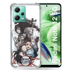 Coque Renforcée En Verre Trempé Pour Xiaomi Redmi Note 12 5G Manga Demon Slayer Blanc