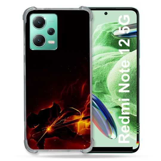 Coque Renforcée En Verre Trempé Pour Xiaomi Redmi Note 12 5G Manga Demon Slayer Electric