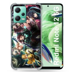 Coque Renforcée En Verre Trempé Pour Xiaomi Redmi Note 12 5G Manga Demon Slayer Groupe