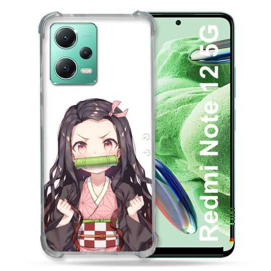 Coque Renforcée En Verre Trempé Pour Xiaomi Redmi Note 12 5G Manga Demon Slayer Nezuko