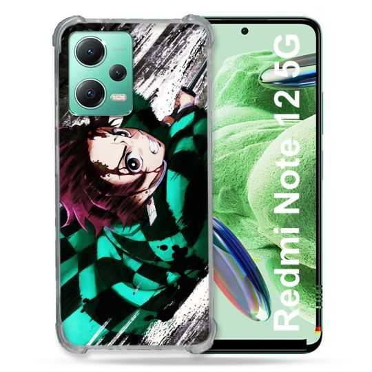 Coque Renforcée En Verre Trempé Pour Xiaomi Redmi Note 12 5G Manga Demon Slayer Tanjiro