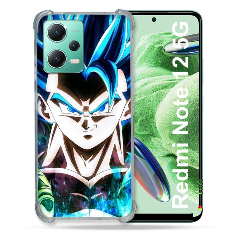 Coque Renforcée En Verre Trempé Pour Xiaomi Redmi Note 12 5G Manga Dragon Ball Gogeta Visage