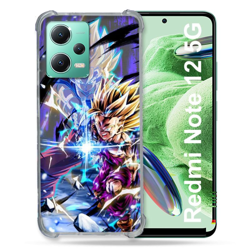 Coque Renforcée En Verre Trempé Pour Xiaomi Redmi Note 12 5G Manga Dragon Ball Sangohan Duo