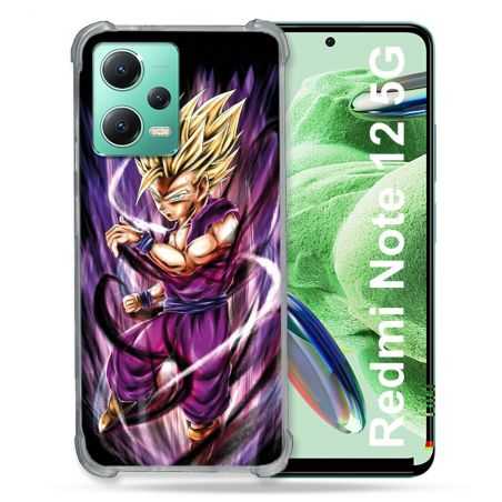 Coque Renforcée En Verre Trempé Pour Xiaomi Redmi Note 12 5G Manga Dragon Ball Sangohan Violet