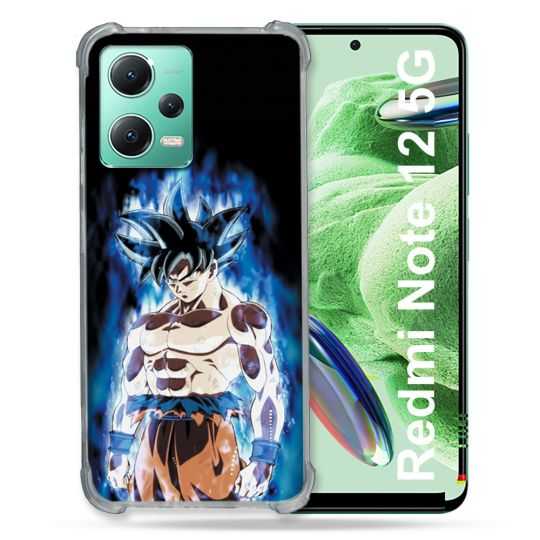 Coque Renforcée En Verre Trempé Pour Xiaomi Redmi Note 12 5G Manga Dragon Ball Sangoku Noir