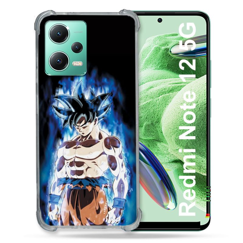 Coque Renforcée En Verre Trempé Pour Xiaomi Redmi Note 12 5G Manga Dragon Ball Sangoku Noir
