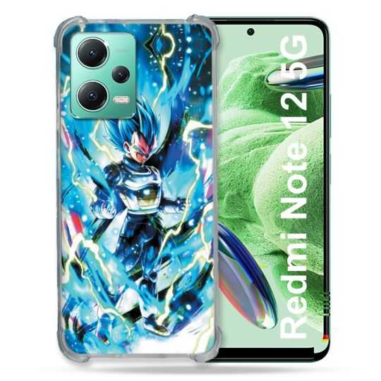 Coque Renforcée En Verre Trempé Pour Xiaomi Redmi Note 12 5G Manga Dragon Ball Vegeta Bleu
