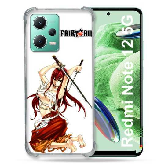 Coque Renforcée En Verre Trempé Pour Xiaomi Redmi Note 12 5G Manga Fairy Tail Erza