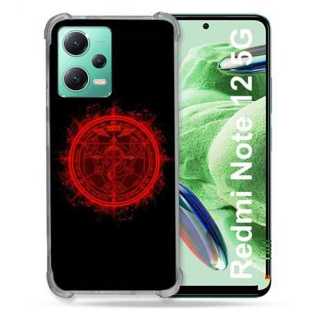 Coque Renforcée En Verre Trempé Pour Xiaomi Redmi Note 12 5G Manga Fullmetal Alchemist Logo