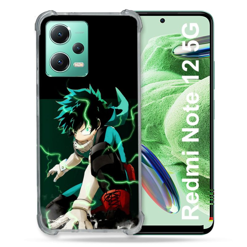 Coque Renforcée En Verre Trempé Pour Xiaomi Redmi Note 12 5G Manga My Hero Academia Deku
