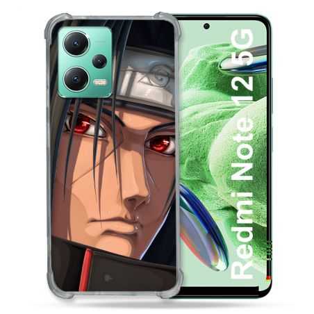 Coque Renforcée En Verre Trempé Pour Xiaomi Redmi Note 12 5G Manga Naruto Itachi Visage