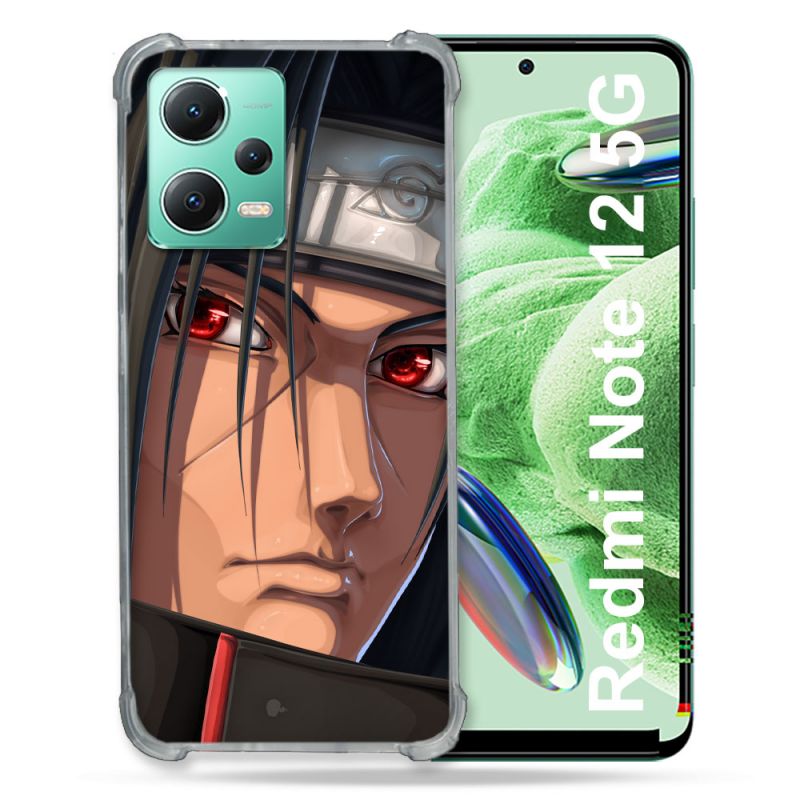 Coque Renforcée En Verre Trempé Pour Xiaomi Redmi Note 12 5G Manga Naruto Itachi Visage