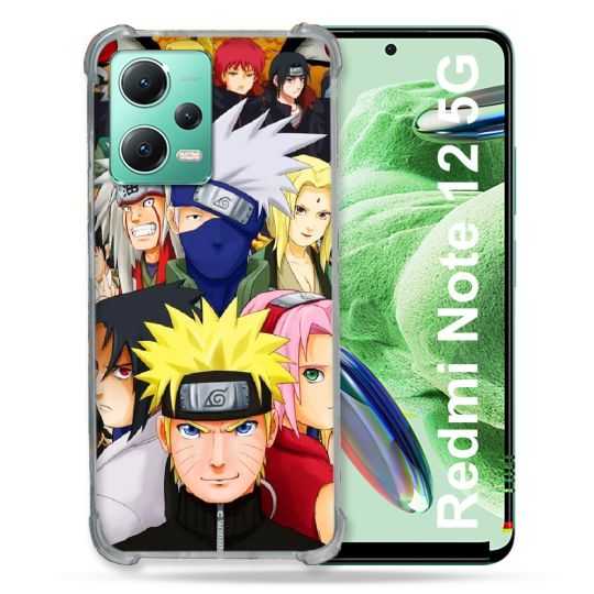 Coque Renforcée En Verre Trempé Pour Xiaomi Redmi Note 12 5G Manga Naruto Team