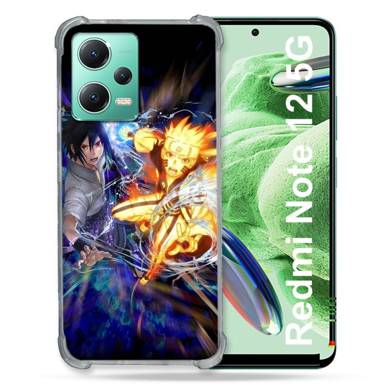 Coque Renforcée En Verre Trempé Pour Xiaomi Redmi Note 12 5G Manga Naruto VS