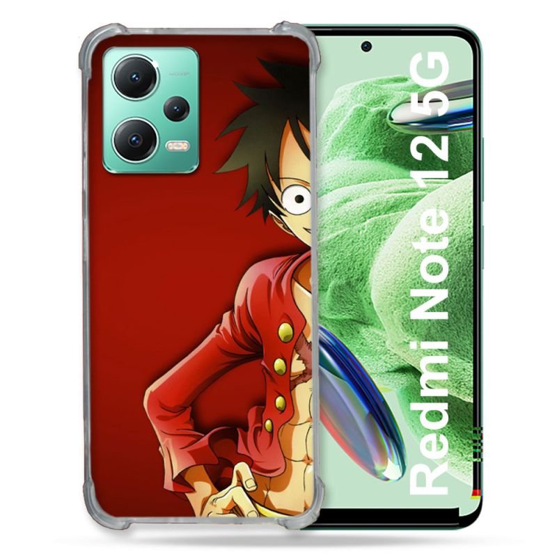 Coque Renforcée En Verre Trempé Pour Xiaomi Redmi Note 12 5G Manga One Piece Luffy