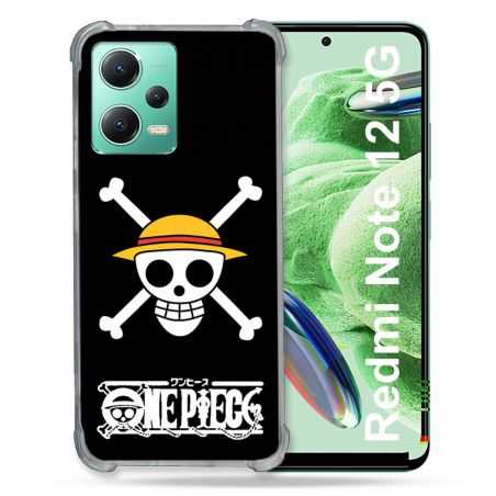 Coque Renforcée En Verre Trempé Pour Xiaomi Redmi Note 12 5G Manga One Piece Tete de Mort