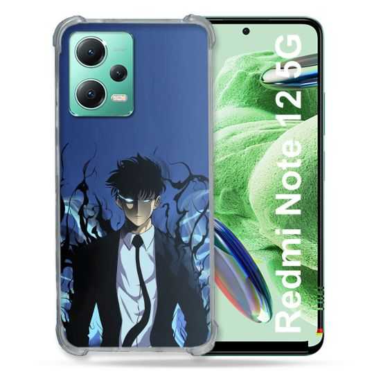 Coque Renforcée En Verre Trempé Pour Xiaomi Redmi Note 12 5G Manga Solo Leveling Sung Bleu