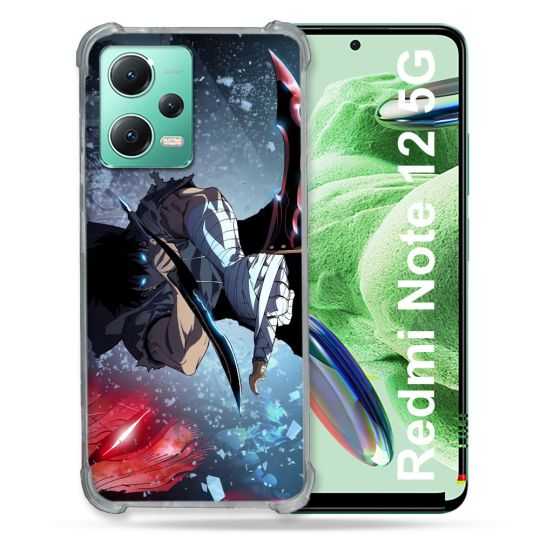 Coque Renforcée En Verre Trempé Pour Xiaomi Redmi Note 12 5G Manga Solo Leveling Sung Epee
