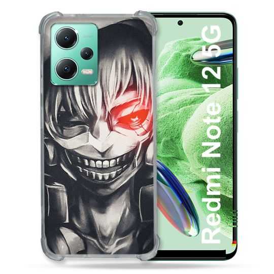 Coque Renforcée En Verre Trempé Pour Xiaomi Redmi Note 12 5G Manga Tokyo Ghoul Kaneki Noir