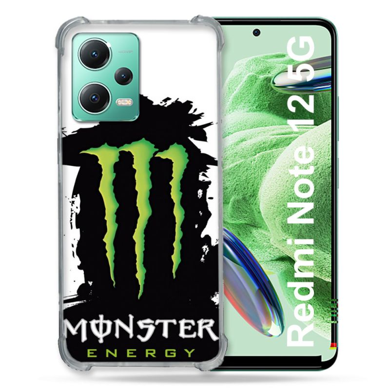 Coque Renforcée En Verre Trempé Pour Xiaomi Redmi Note 12 5G Monster Energy Tache