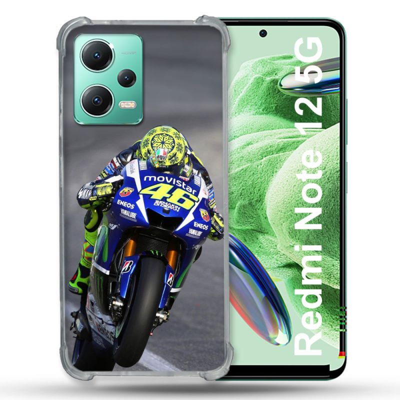 Coque Renforcée En Verre Trempé Pour Xiaomi Redmi Note 12 5G Moto Course GP Wheeling 46