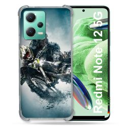 Coque Renforcée En Verre Trempé Pour Xiaomi Redmi Note 12 5G Moto Cross Ombre