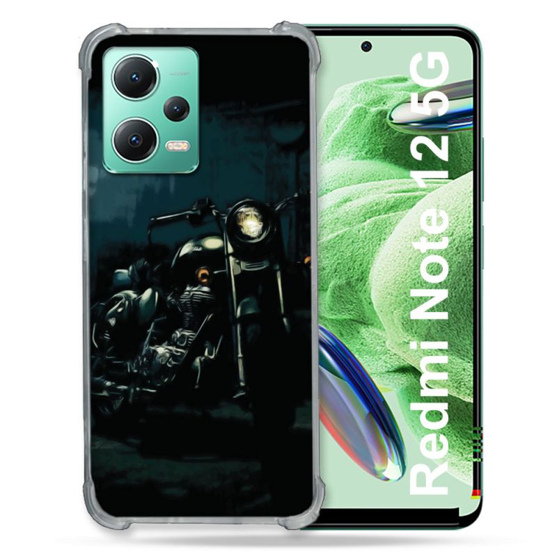 Coque Renforcée En Verre Trempé Pour Xiaomi Redmi Note 12 5G Moto Harley Vintage
