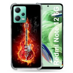 Coque Renforcée En Verre Trempé Pour Xiaomi Redmi Note 12 5G Musique Guitare Electrique