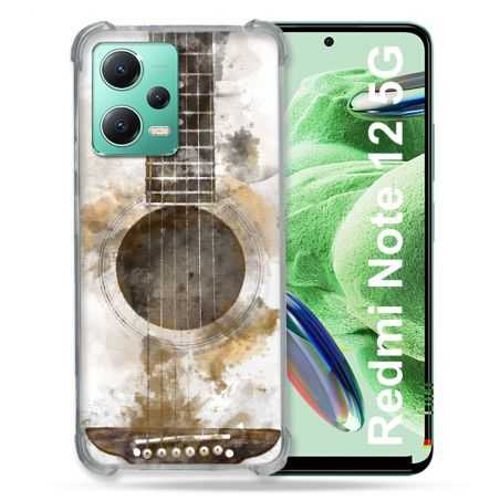 Coque Renforcée En Verre Trempé Pour Xiaomi Redmi Note 12 5G Musique Guitare Tag