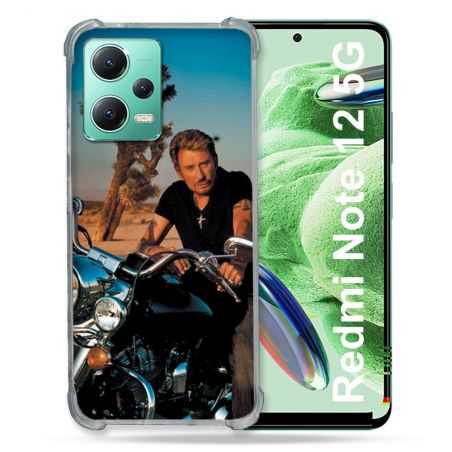 Coque Renforcée En Verre Trempé Pour Xiaomi Redmi Note 12 5G Musique Johnny Hallyday Moto
