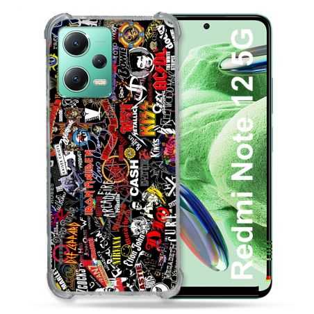 Coque Renforcée En Verre Trempé Pour Xiaomi Redmi Note 12 5G Musique Rock Groupe