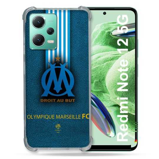 Coque Renforcée En Verre Trempé Pour Xiaomi Redmi Note 12 5G Olympique Marseille OM Bande