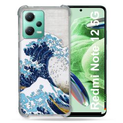 Coque Renforcée En Verre Trempé Pour Xiaomi Redmi Note 12 5G Peinture La Grande Vague