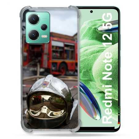 Coque Renforcée En Verre Trempé Pour Xiaomi Redmi Note 12 5G Pompier Casque Camion