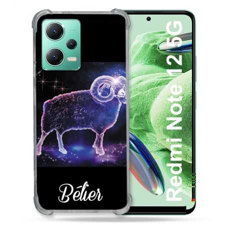 Coque Renforcée En Verre Trempé Pour Xiaomi Redmi Note 12 5G Signe Zodiaque 2 Bélier