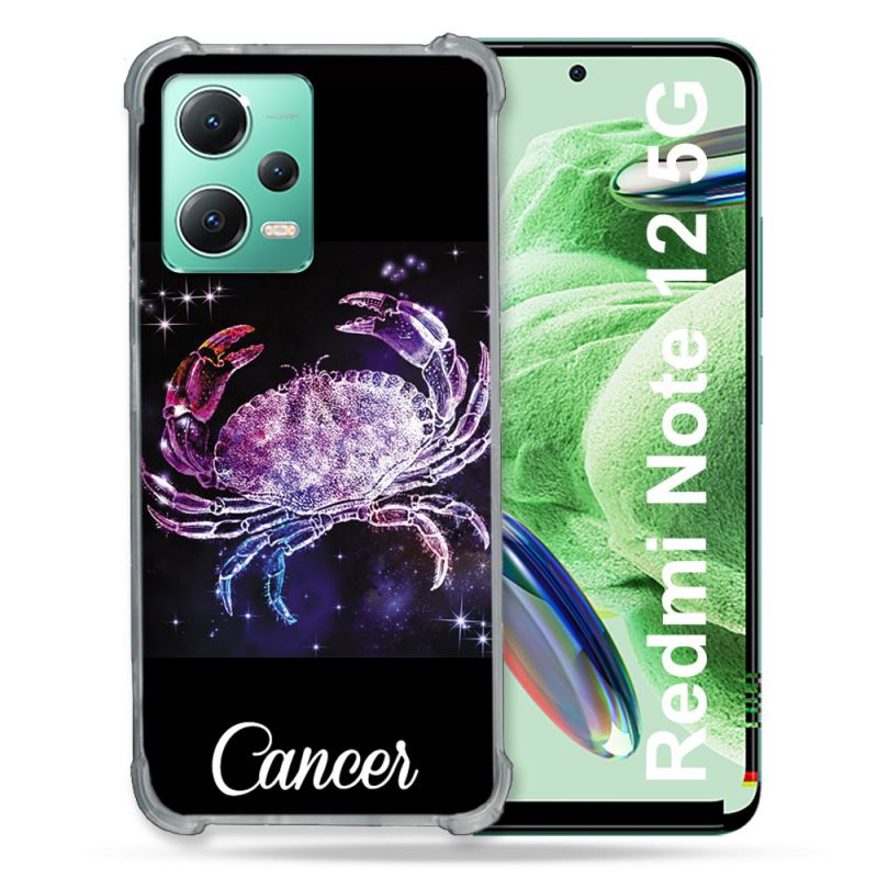 Coque Renforcée En Verre Trempé Pour Xiaomi Redmi Note 12 5G Signe Zodiaque 2 Cancer