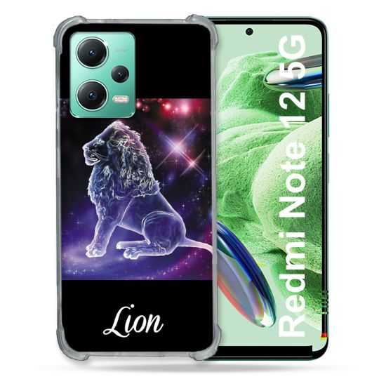 Coque Renforcée En Verre Trempé Pour Xiaomi Redmi Note 12 5G Signe Zodiaque 2 Lion