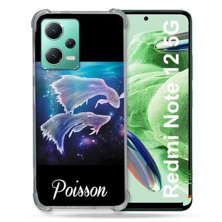 Coque Renforcée En Verre Trempé Pour Xiaomi Redmi Note 12 5G Signe Zodiaque 2 Poisson