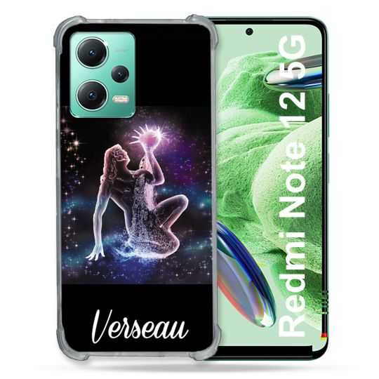 Coque Renforcée En Verre Trempé Pour Xiaomi Redmi Note 12 5G Signe Zodiaque 2 Verseau