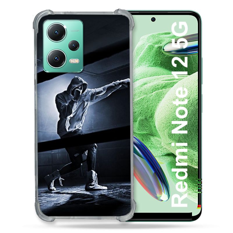 Coque Renforcée En Verre Trempé Pour Xiaomi Redmi Note 12 5G Sport Boxe Poing