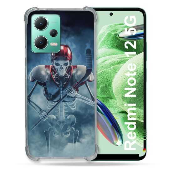 Coque Renforcée En Verre Trempé Pour Xiaomi Redmi Note 12 5G Sport Hockey Squelette