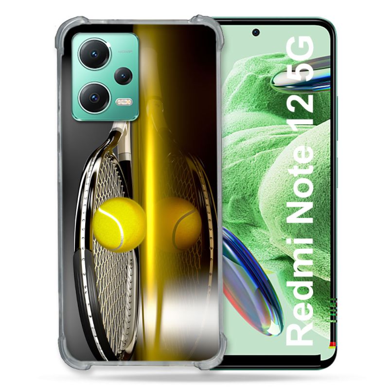 Coque Renforcée En Verre Trempé Pour Xiaomi Redmi Note 12 5G Sport Tennis Reflet