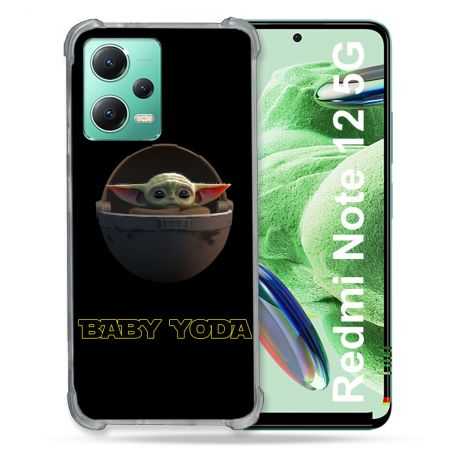 Coque Renforcée En Verre Trempé Pour Xiaomi Redmi Note 12 5G Star Wars - Yoda bebe noir
