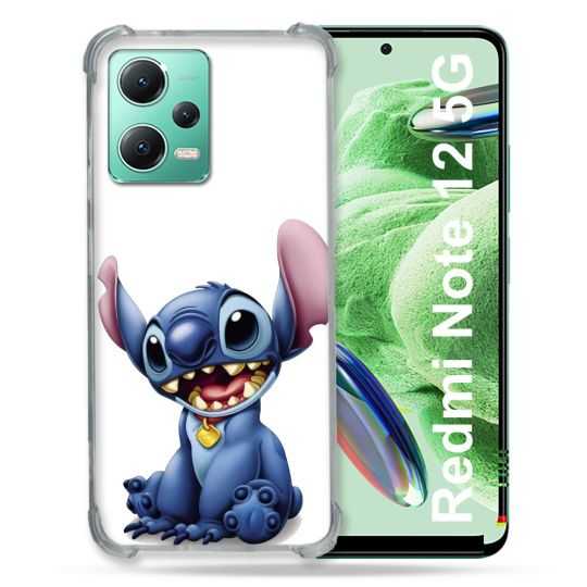 Coque Renforcée En Verre Trempé Pour Xiaomi Redmi Note 12 5G Stitch Blanc