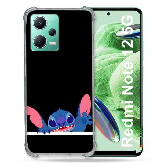 Coque Renforcée En Verre Trempé Pour Xiaomi Redmi Note 12 5G Stitch Noir