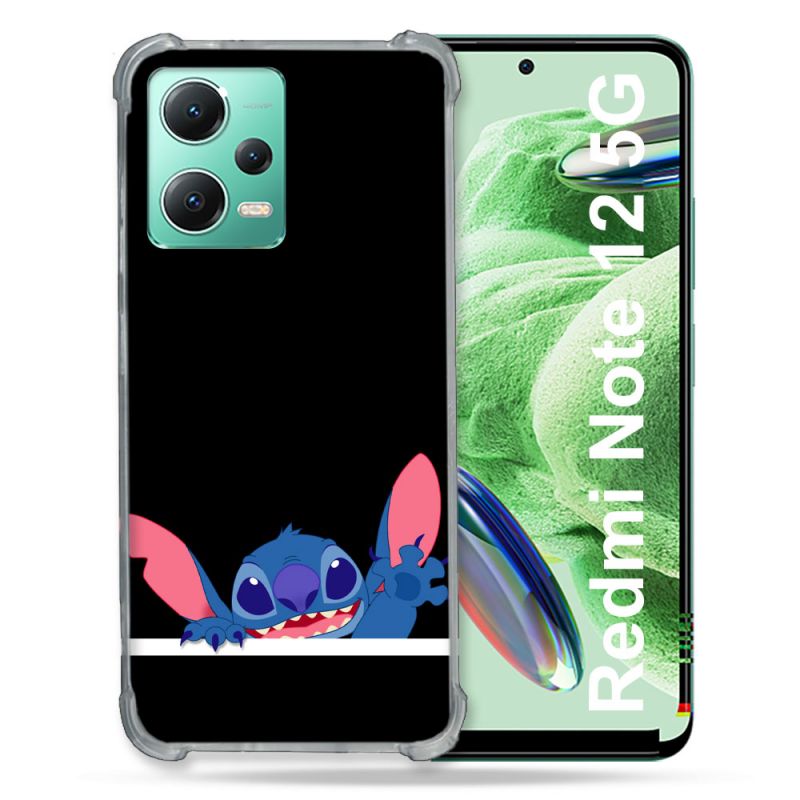 Coque Renforcée En Verre Trempé Pour Xiaomi Redmi Note 12 5G Stitch Noir