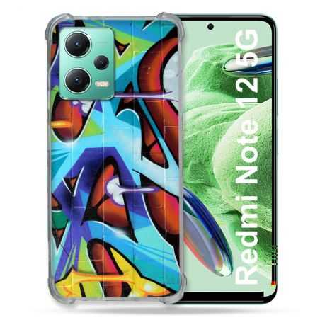 Coque Renforcée En Verre Trempé Pour Xiaomi Redmi Note 12 5G Street Art Graf Color