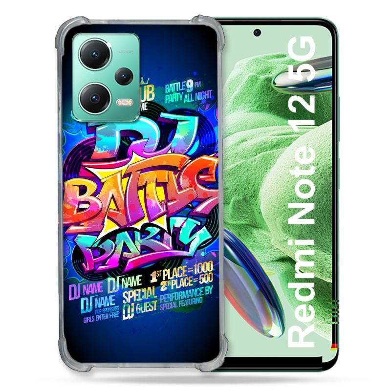 Coque Renforcée En Verre Trempé Pour Xiaomi Redmi Note 12 5G Street Art Rap