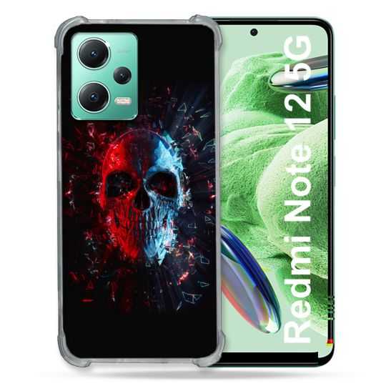 Coque Renforcée En Verre Trempé Pour Xiaomi Redmi Note 12 5G Tete de Mort Deflagration